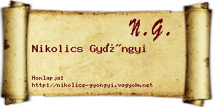 Nikolics Gyöngyi névjegykártya