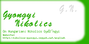 gyongyi nikolics business card